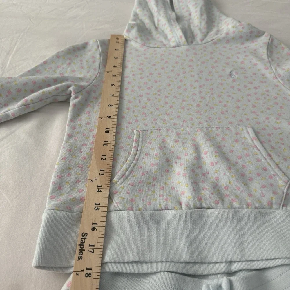 Polo Ralph Lauren Girls 2pc Floral Cotton Sweatshirt & Short Set Sz 8-10(M)